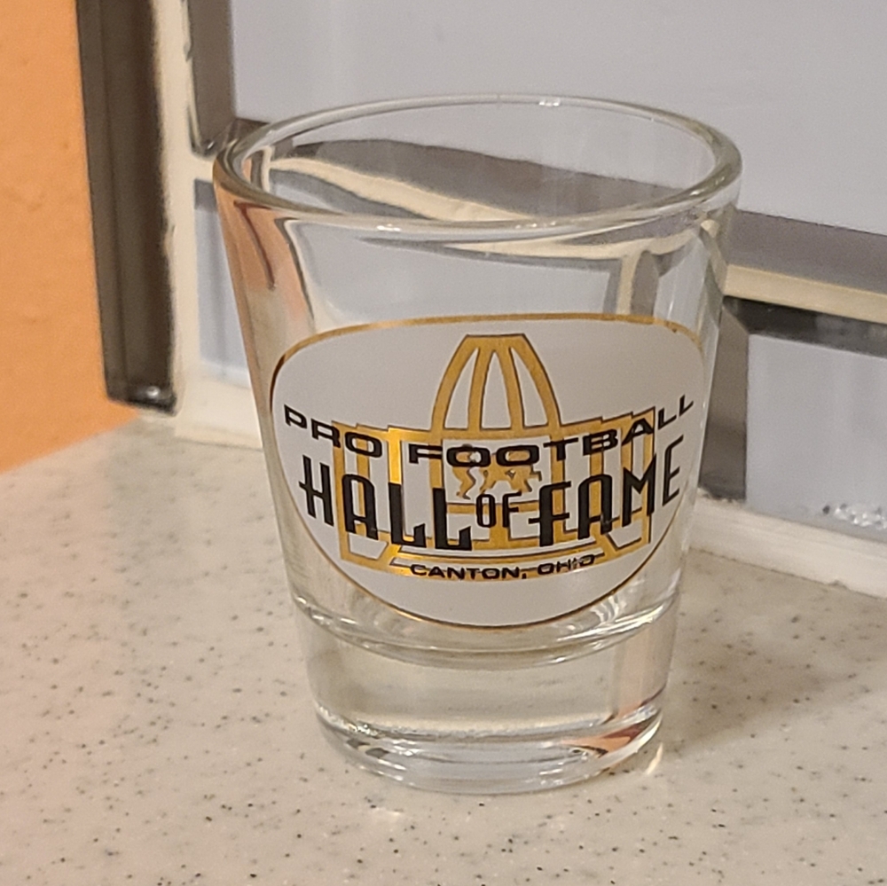 Pro Football Hall of Fame Shot Glass - Clear and Gold